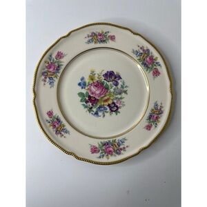 Vintage Castleton Rose Fine China Floral Dinner Plate with Gold Accents